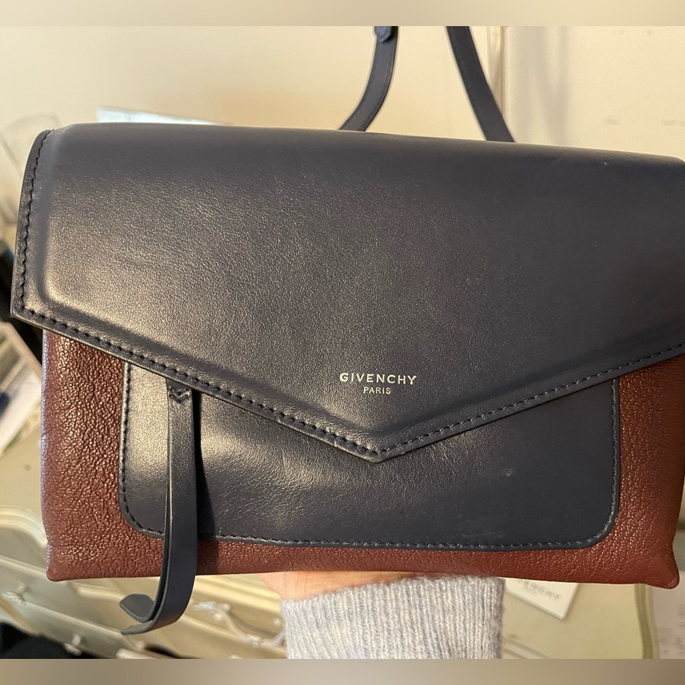 Givenchy maroon and navy Duetto crossbody bag